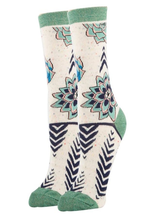 Sock It Up جوارب نسائية ملونة بنقوش مميزة من Sock It Up، جوارب قطنية فاخرة للمناسبات غير الرسمية، بتصميم مستوحى من نباتات الصبار. - Image 1