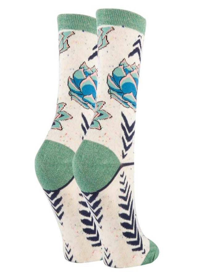 Sock It Up جوارب نسائية ملونة بنقوش مميزة من Sock It Up، جوارب قطنية فاخرة للمناسبات غير الرسمية، بتصميم مستوحى من نباتات الصبار. - Image 2