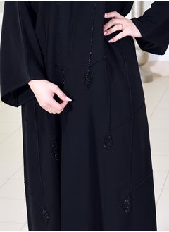 Bousni Front open beads embellished abaya  - Image 2