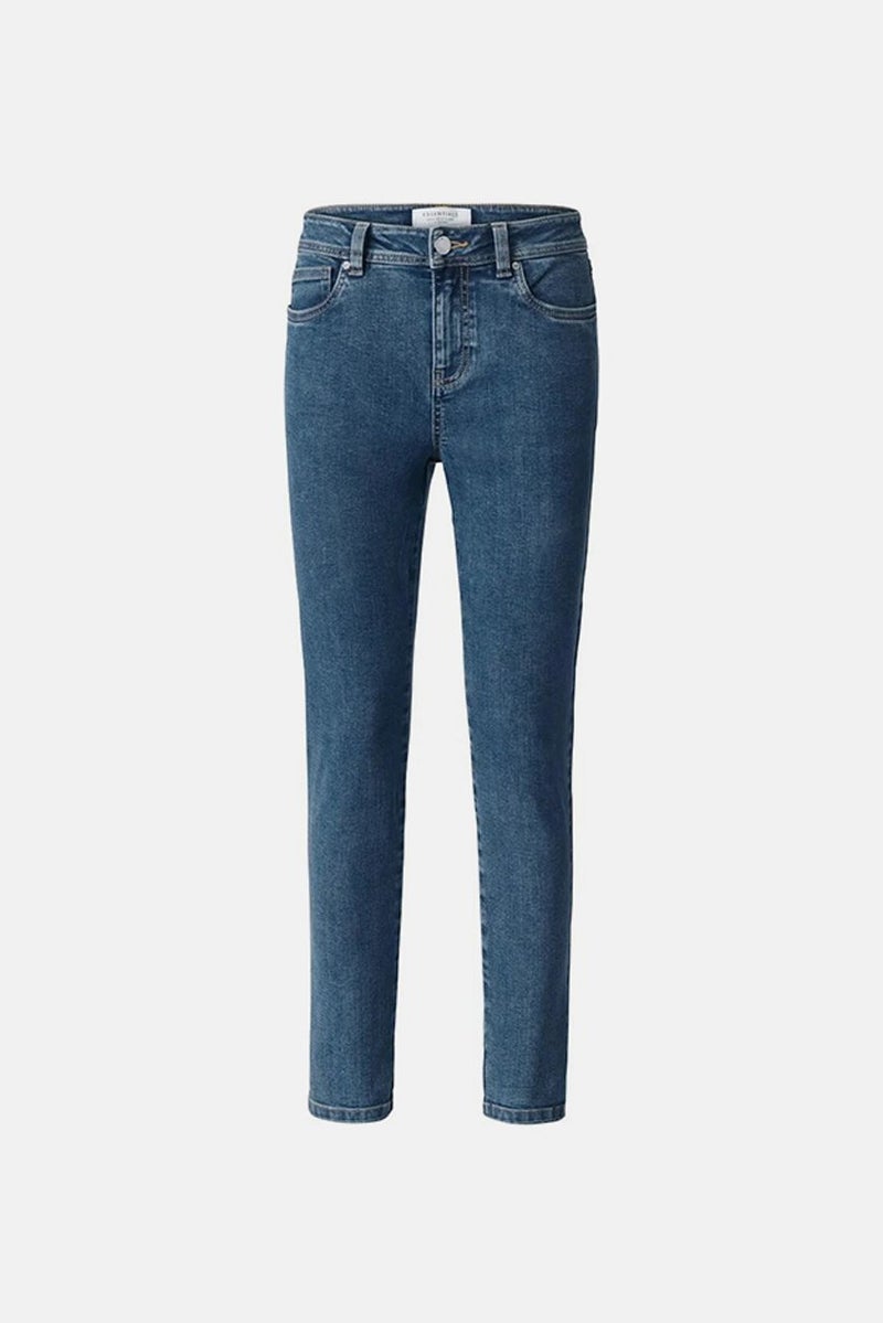 Tchibo Women Regular Fit Stretchable Plain Jeans, Blue - Image 3
