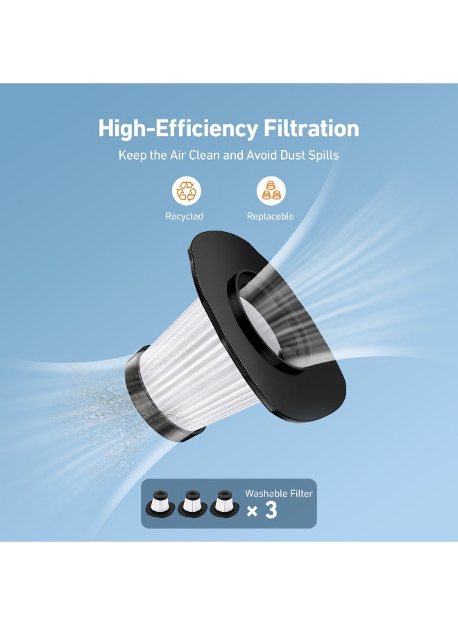 أسترواي AstroAI اليدوية السيارة الفراغ اللاسلكي مع الملحقات، المكنسة الكهربائية المحمولة مع 12V DC الطاقة، ضوء LED، فرشاة، أنابيب امتصاص موسعة، خرطوم، صغيرة اليدوية للسيارة، المنزل، المكتب، وشعر الحيوانات الأليفة، الأحمر - Image 5