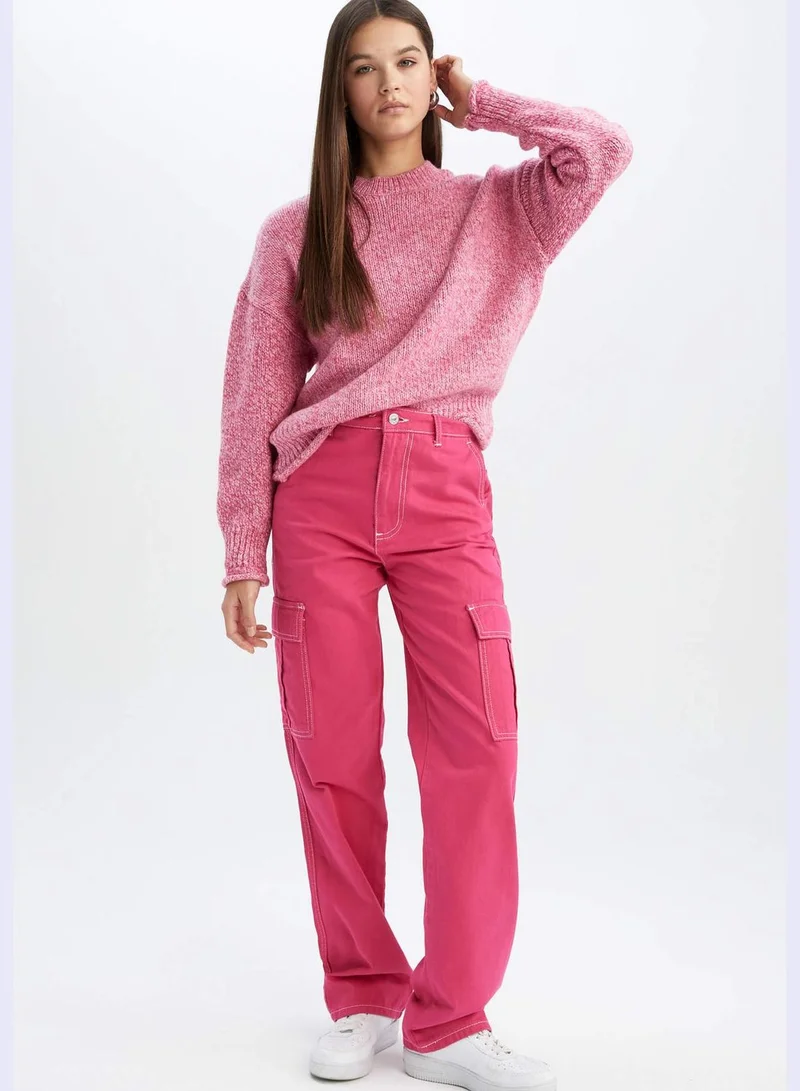 ديفاكتو Woman Crew Neck Long Sleeve Tricot Pullover