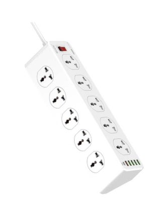 Power Strip Cord with 10 Anti Static Sockets, 5 USB Ports, 1 Type-C Port, 2 Meter Length, Black BK6888 - pzsku/ZC18DED104061892CD375Z/45/_/1686411277/aaa4ef84-5dec-4dc3-89ef-e665e3792a8b