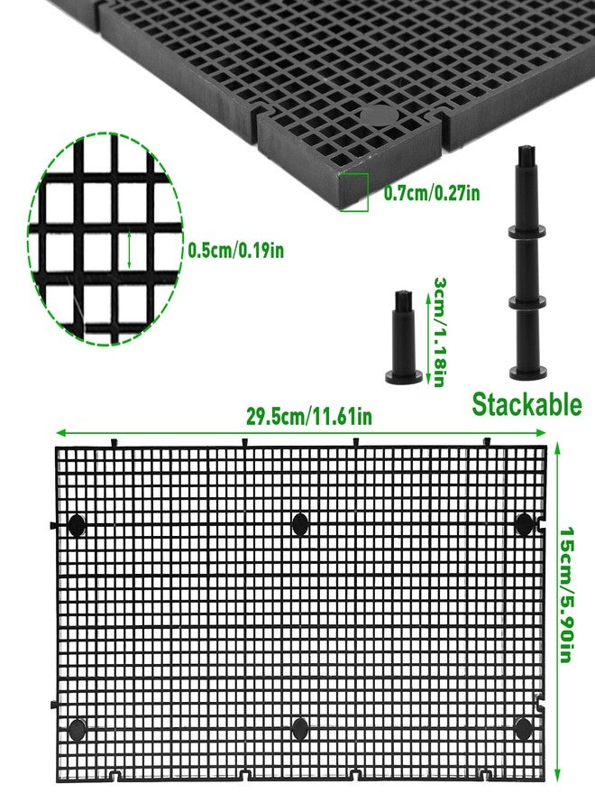 LINLAN 4 Pieces High-Density Aquarium Grid Plastic with 24 Brackets, Fish Tank Divider, Egg Crate for DIY Filtration and Bottom Protection in Aquascaping - Image 2