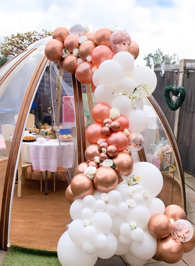 Haolongfa Rose Gold Balloon Arch Kit,134pcs Rose Gold and White Balloons Different Sizes 18/12/10/5 Inch,Rose Confetti Balloons for Mother's Day Birthday Baby Shower Graduation Wedding - Image 5