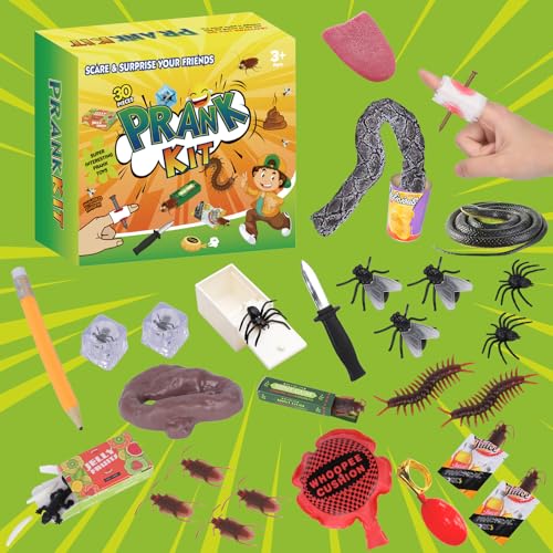 ALLROAD Prank Kit Pranks for Kids Joke BoxUltimate Gift Set 30 Ultimate Practical Jokes and Pranks for Kids Prank Toys Pack Set Box for Gifts - Image 1