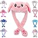 umbresen Bunny Hat Ear Moving Jumping Rabbit Hat Funny Cute Plush Animal Cap with Paws for Kids Women Girl Party Christmas Holiday Birthday Dress up Cosplay Costume Gift Pink - Image 3