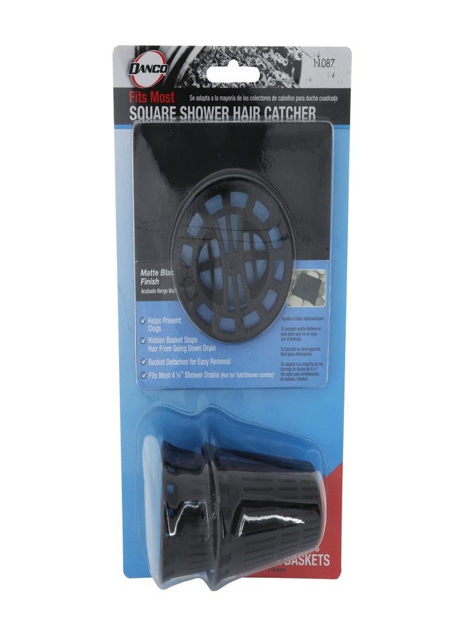 Danco 11087 Square Shower Hair Catcher with Replacement Baskets, Shower Drain Protector in Matte Black - Image 4