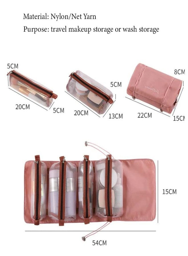 BOTIST Large Capacity Travel Cosmetic Bag, Multifunctional Makeup Bag, Wide Opening Makeup Organizer, PU Leather Waterproof Portable with Handle and Divider Makeup Bag (Multicolor) (Pack of 1) (Pink) - Image 3