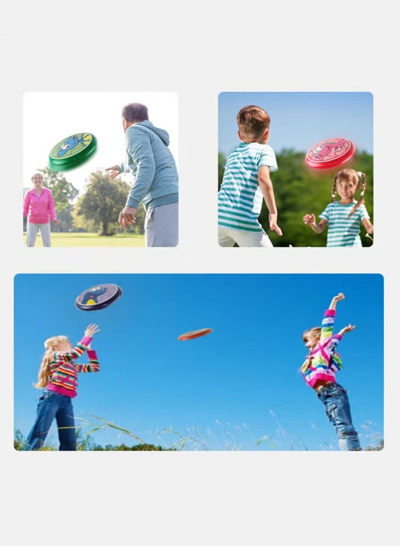 WAOKN 3Pcs Cartoon Flying Saucers Team Play Game Outside Sporing Disc Hand Throwing Saucer Soft Flyer Toy for Park Games Lawn Camping Outdoor  - Image 2