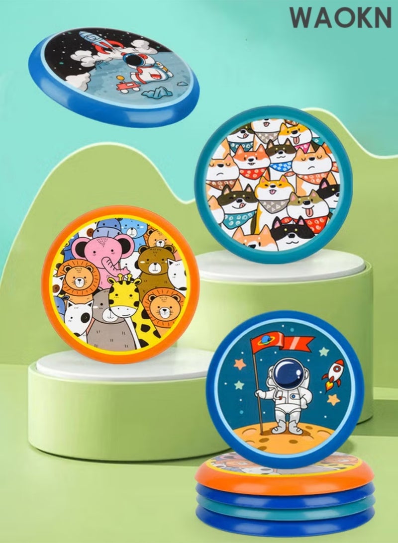 WAOKN 3Pcs Cartoon Flying Saucers Team Play Game Outside Sporing Disc Hand Throwing Saucer Soft Flyer Toy for Park Games Lawn Camping Outdoor  - Image 4
