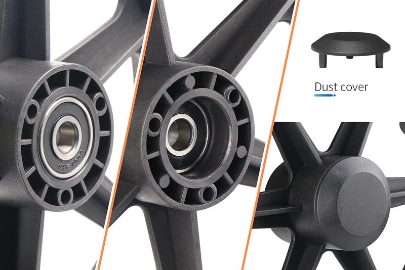 Wiykkur 12 Inch Wheelchair Wheels Replacement (1 Pair) 12 1/2 x 2 1/4" Transport Chair Rear Wheel Assembly, Solid Tire Back Wheel for Manual Wheelchairs Replacement Parts, Transfer Chair Accessories - Image 3