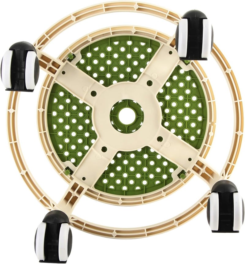 Zerodis Round Rolling Low Stool, Universal Wheel Rolling Low Stool Movable Mini Stool High Weight Capacity for Home Spa Salon Massage Black (Green) - Image 3