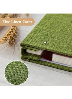 Home Elements HOME ELEMENTS Self Adhesive Photo Album Scrapbook Album 20 Sheets/40 Double Sided Pages DIY Photo Album For Family Portraits Wedding Anniversary Birthday Memory Book (Olive Green)  - Image 3