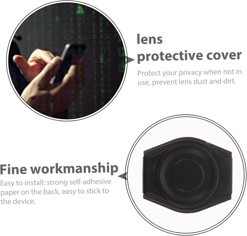 Mikinona 5Pcs Durable Webcam Covers for Privacy Protection Practical Camera Covers for Laptop Tablet Scratch Resistant Easy to Use Fit Black - Image 4