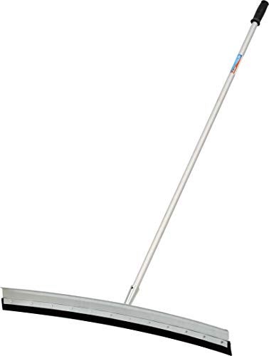 Unger Professional AquaDozer Max Kit 36 Smooth Surface Curved Floor Squeegee and 48 Dual End Pole Rubber Blade Scrubber and Broom for Concrete Asphalt and Tough Cleaning Jobs