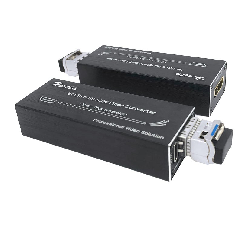 Hereta 4K HDMI Fiber Extender with SFP Module LC Port Mini Optical Transceiver Over Single Mode Optical Fiber Uncompressed No Losses No Latency Transmitting Video Data Rate up to 103Gbps - Image 2