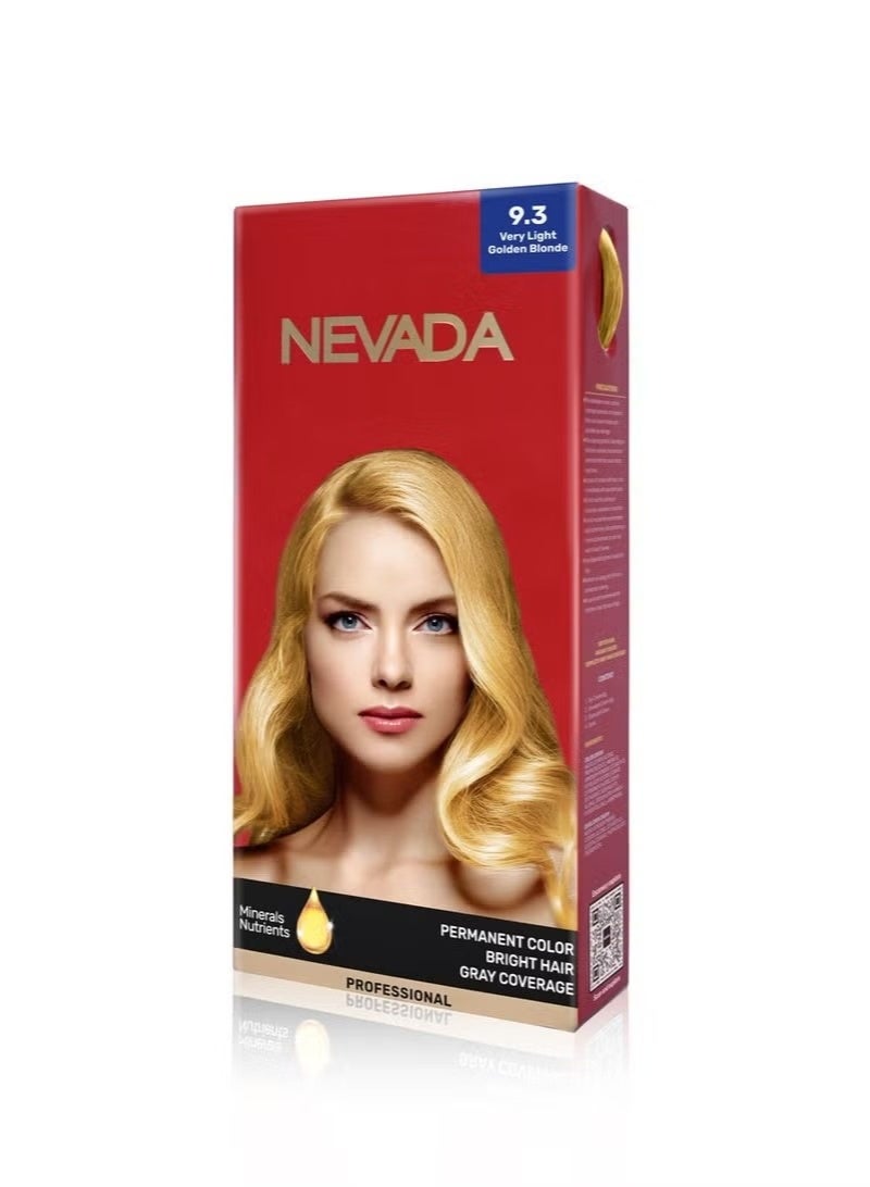 Nevada Women's Permanent Hair Dye, Shade 9.3 Very Light Golden Blonde