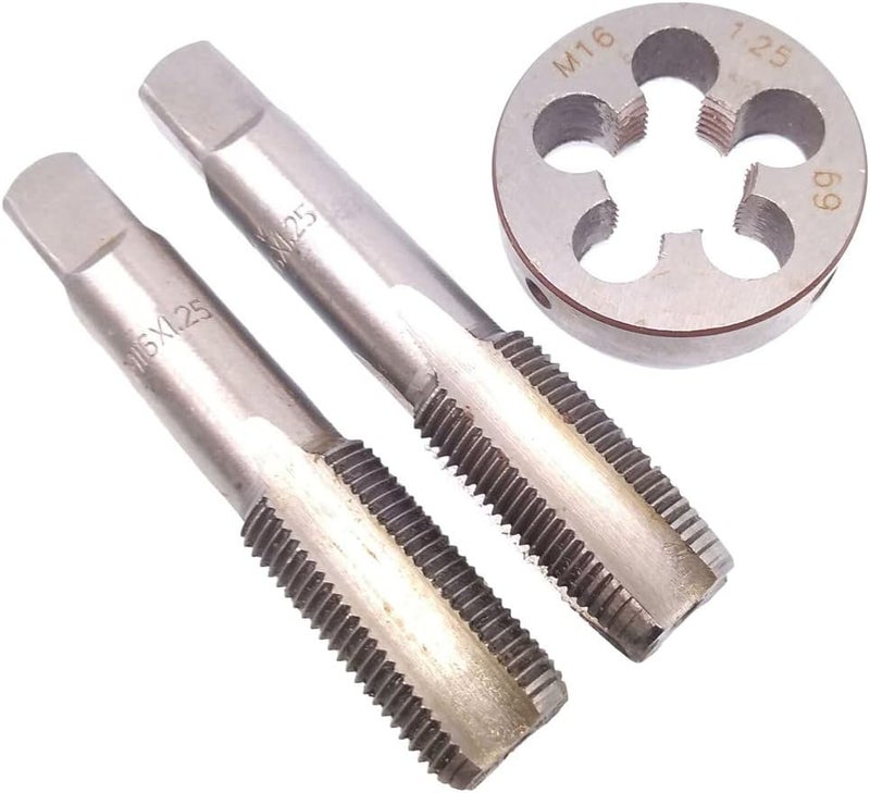 Mactoom 16mm x 1.25 HSS Metric Tap and Die Set Right Hand Thread,Tapping DIY Tool 3pcs (M16 x 1.25mm) - Image 1