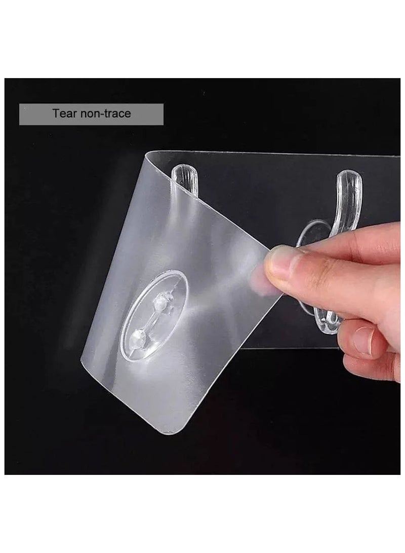 شماعة هوك دبل فيس شفافة مرنة بخامة سيليكون- لاصق تعليق- لاصق دبل فيس خامه سيليكون مزود ب 6 خطافات -خطاف تعليق - ستيكرلاصق متعدد الاغراض لتعليق الملابس - خطافات حوائط شديدة التحمل- شماعة ملابس للتعليق علي الحائط –شماعه هوك شفاف - Image 4