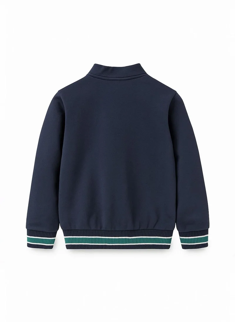 MINOTI Kids Boys' Varsity Sweatshirt with Chest Print and Pockets