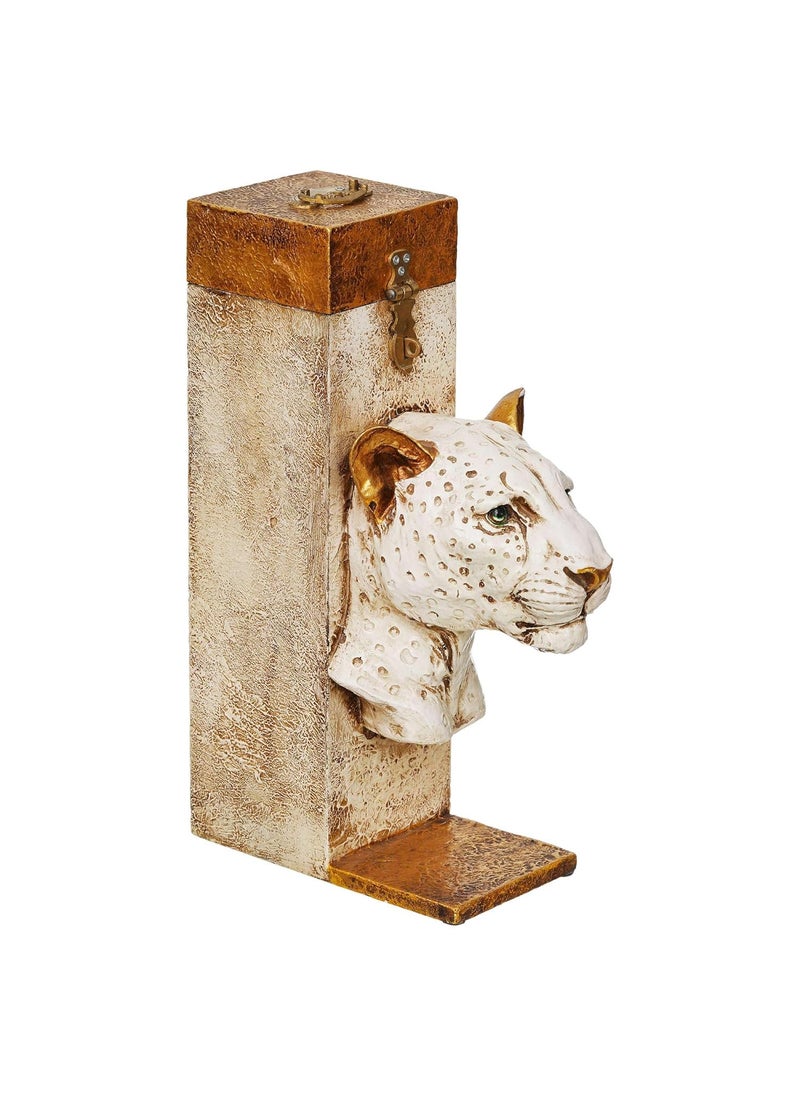 Aarohi Craft Aarohi Craft Wine Bottle Storage Box with Tiger Bust Statue for Home Bar Dcor  - Image 2