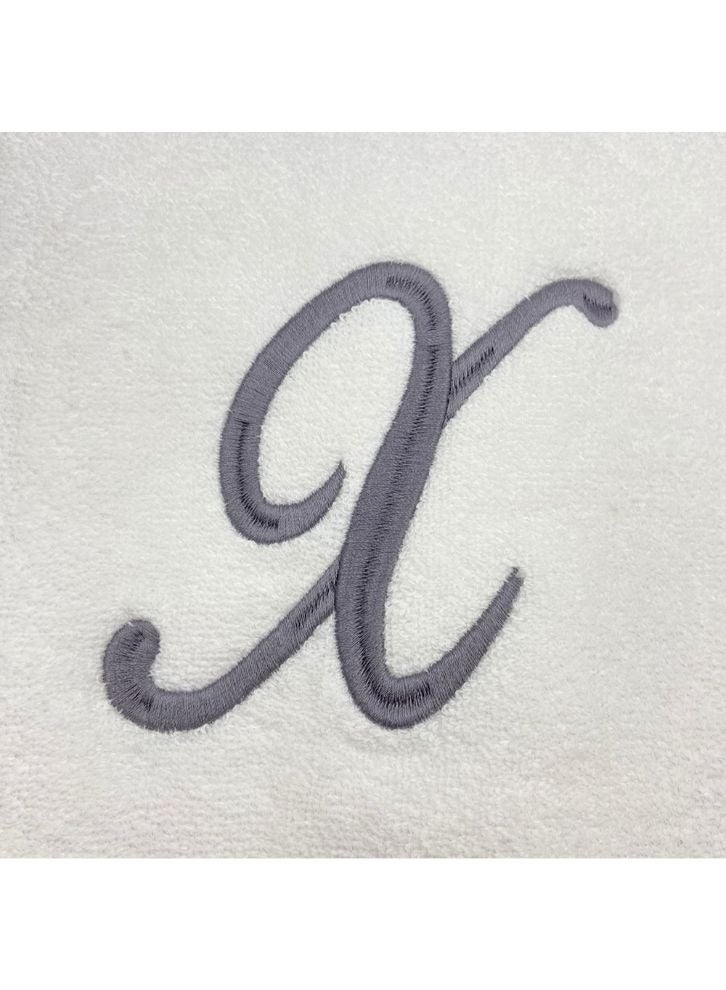 BYFT Embroidered For You (White) Luxury Monogrammed Bath Towel (70 x 140 Cm -Set of 1) 100% Cotton, Highly Absorbent and Quick dry Bath Linen -600 Gsm (Silver Letter X) - Image 3