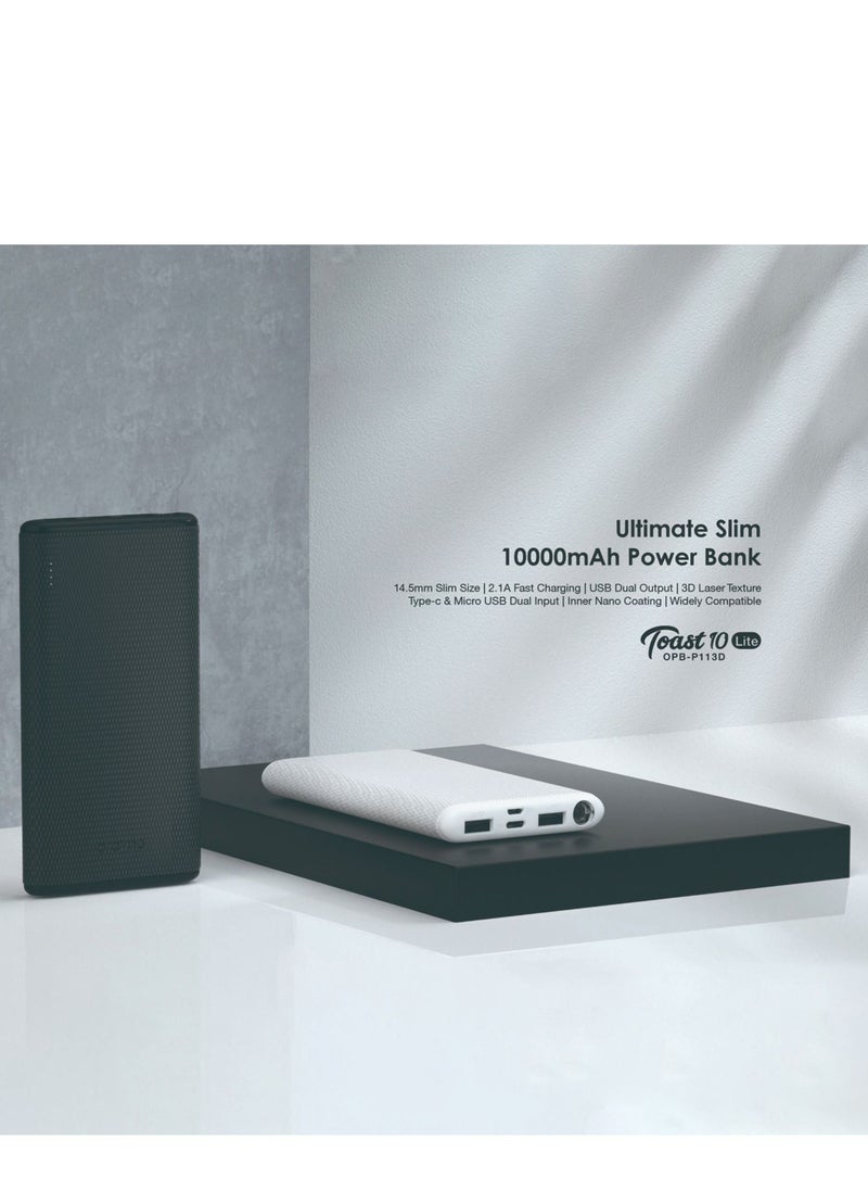 Generic - OPB-P113D 10000mAh 2.1A Fast Charging USB Dual Output Power Bank - Image 1