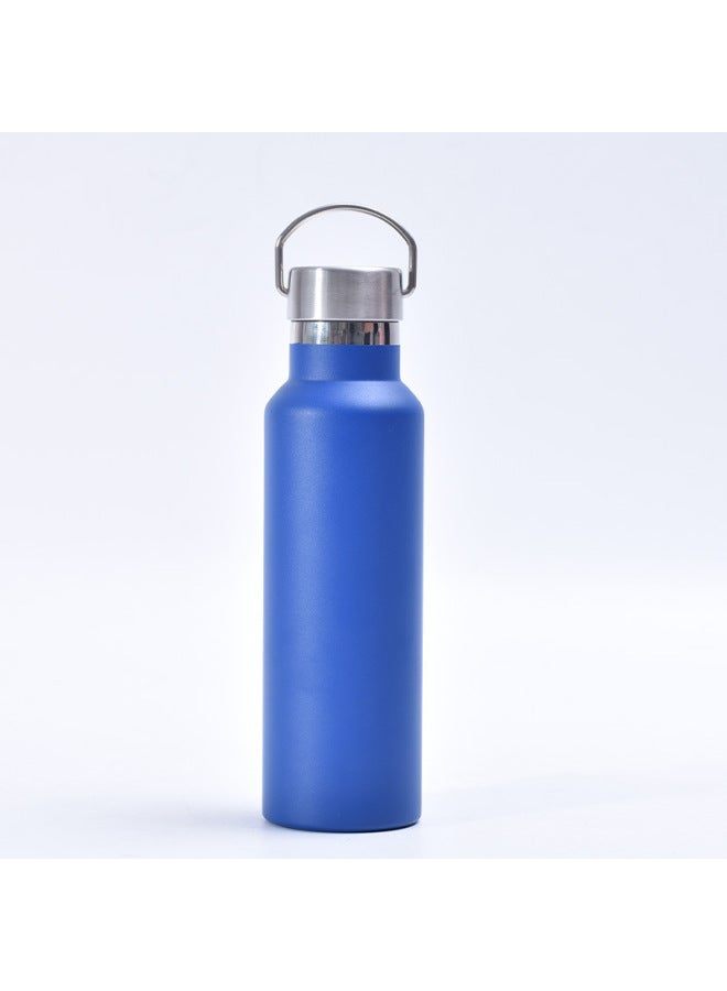 Blue Without Cover American Large Mouth Sports Kettle Double-layer Vacuum Stainless Steel Vacuum Cup Outdoor Portable Large Capacity Climbing Pot