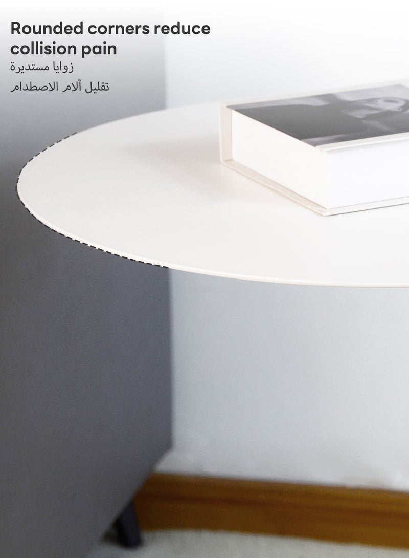 Sharpdo C Shaped End Table,Iron Coffee Table, Side Table,Couch Table, Sofa Side Table for Living Room Bedside Bathroom Office Laptop Snack Table,  Easy Assembly - Image 4