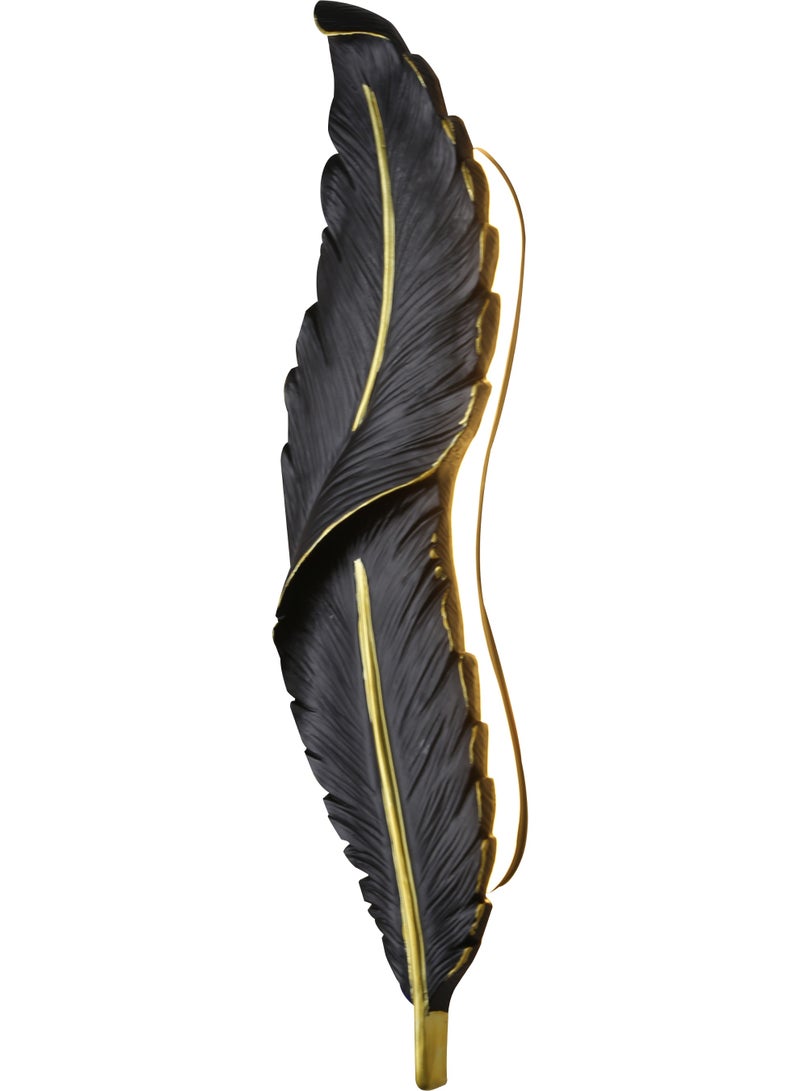 هامر ابليك جداري ريش جداري طراز حديث لون الشكل اسود مقاس صغير لون الانارة اصفر تصميم عصري - Image 2