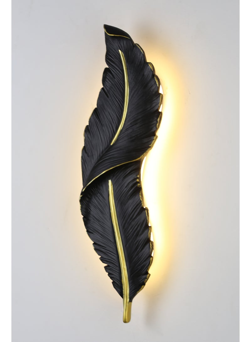 هامر ابليك جداري ريش جداري طراز حديث لون الشكل اسود مقاس صغير لون الانارة اصفر تصميم عصري - Image 3