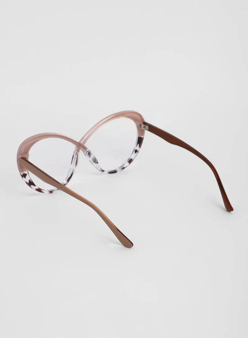 Haute Sauce  Haute Sauce Women's The Ombre Twist Cateye Sunglasses For Casual Wear | One-Size | Buff Beige Polycarbonate Frame | Transparent Polarized Lens | Full Rim | Eyewear For Woman & Girls for Women | Best Price UAE