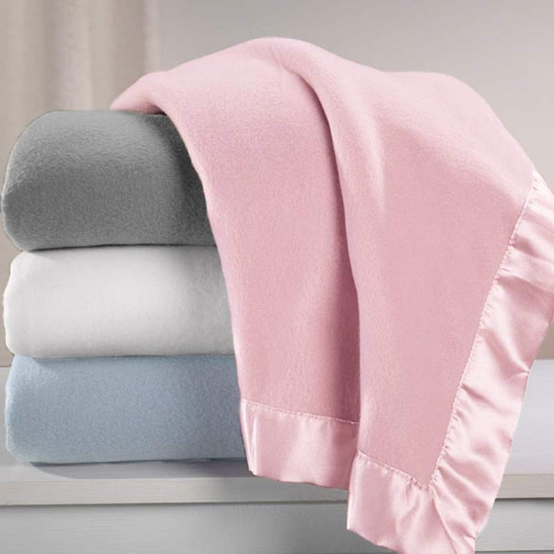 TL Care Fleece Blanket (30" x 40") with Silk-Like Satin Trim, Soft, Warm & Cozy, Blue, for Boys and Girls, Perfect for Baby Carrier, Stroller, Travel and Gifting - Image 2