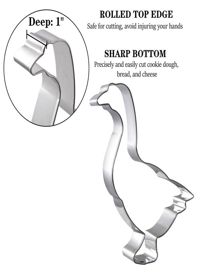 DEAYOU 2 Pcs Goose Cookie Cutter Set 5", Stainless Steel Crown-Shaped Number 1 Cookie Mold for Fruit, Pancake, Fondant, Cake, Bread, Biscuit, Sandwich, Party Decor, First Birthday Baking Supplies - Image 3