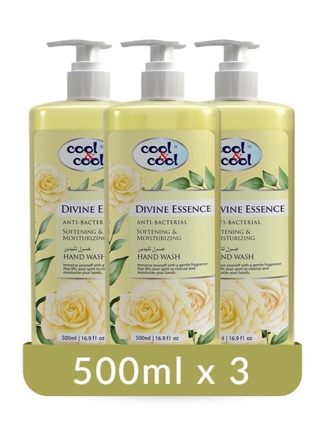 كول اند كول كول آند كول ديفاين إسنس - 500 مل (عبوة من 3 قطع) - غسول يد سائل مضاد للبكتيريا وتنعيم البشرة وترطيبها 1.5 لتر - Image 1