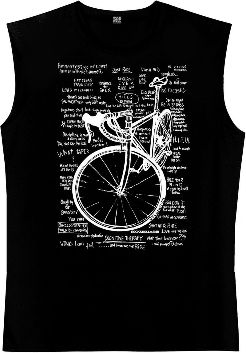 Racing Bike Writings Black Cut Sleeve / Sleeveless Men's T-Shirt