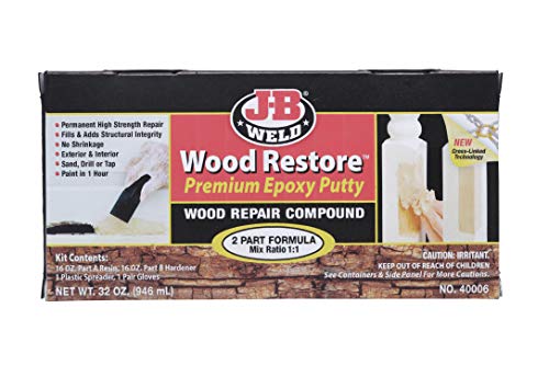 JB WELD مجموعة معجون الإيبوكسي الفاخر لإصلاح الخشب J-B Weld 40006 - 32 أونصة - Image 3