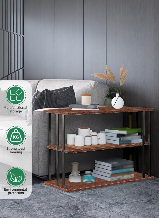 Ammar Space Side Table with 3-Tier Storage Shelf Narrow End Table for Small Spaces Modern Central Table for Living Room Bedroom Easy Assembly 60*30*60  - Image 3