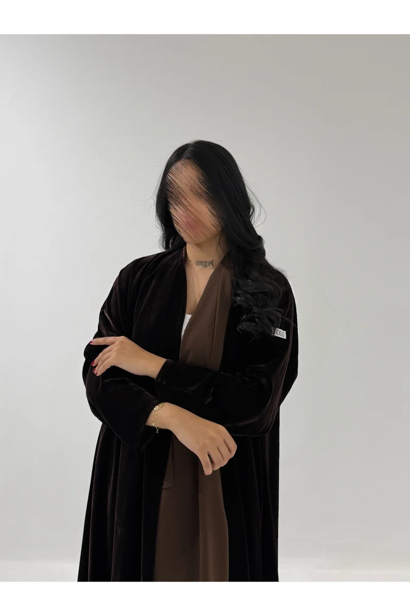 Tori-abaya Brown velvet abaya