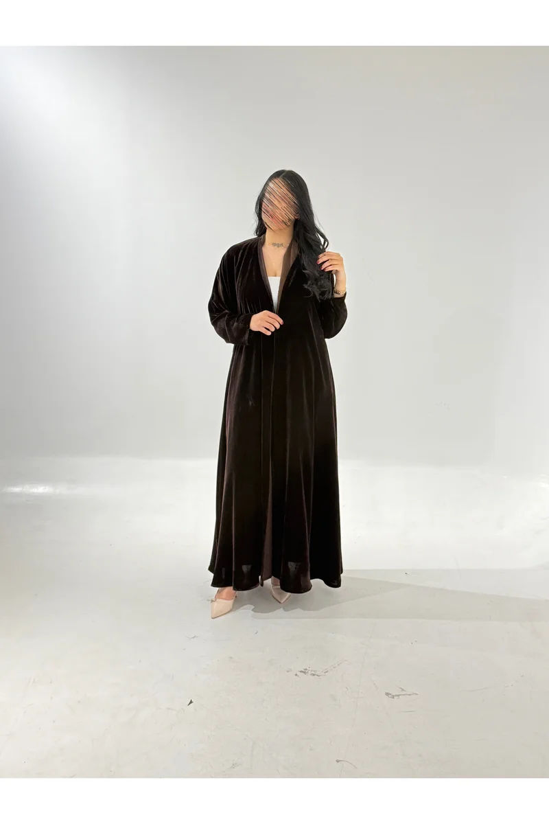 Tori-abaya Brown velvet abaya
