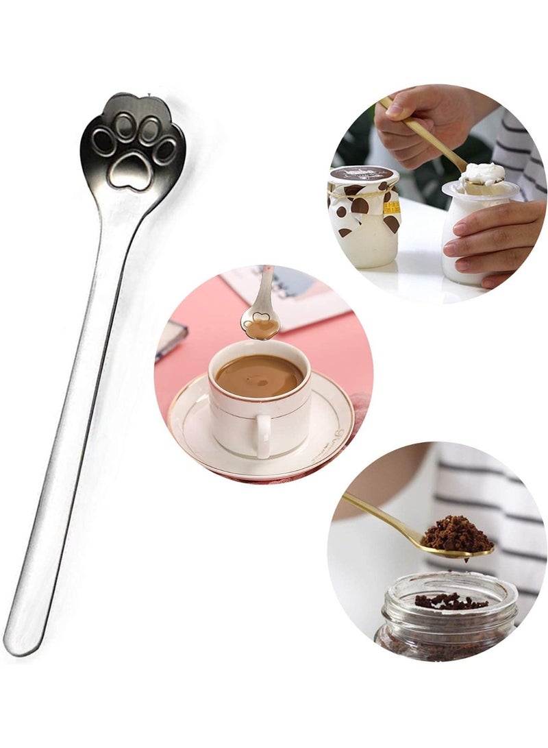 Bukela 8-Pack Cat Paw Teaspoons, 18/10 Stainless Steel, for Sugar, Coffee, Cake, Dessert, Ice Cream Stirring, 15cm - Image 4