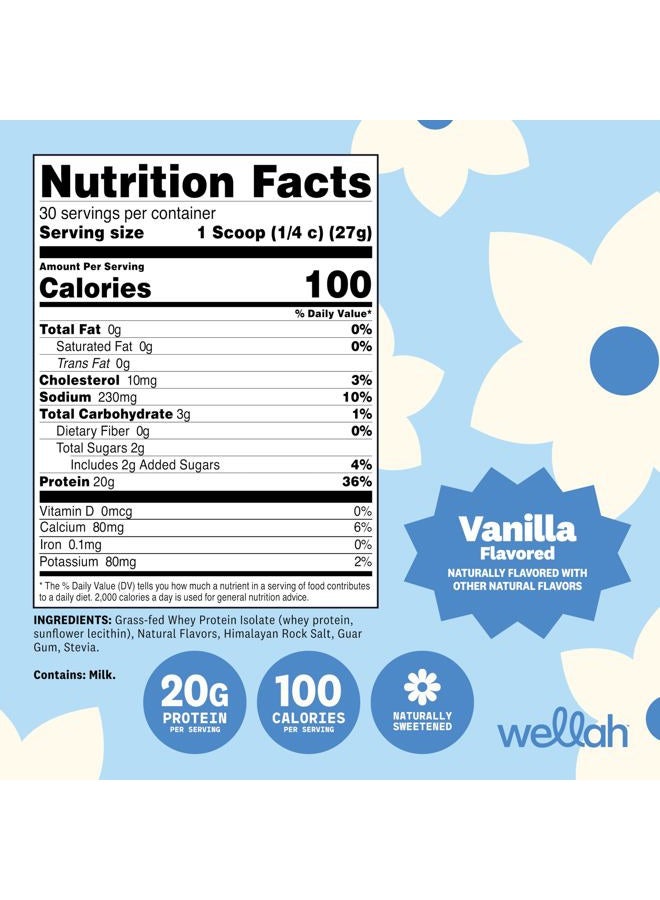 Wellah Protein Your Whey (30 Servings, Vanilla) - Whey Protein Isolate Protein - Image 2