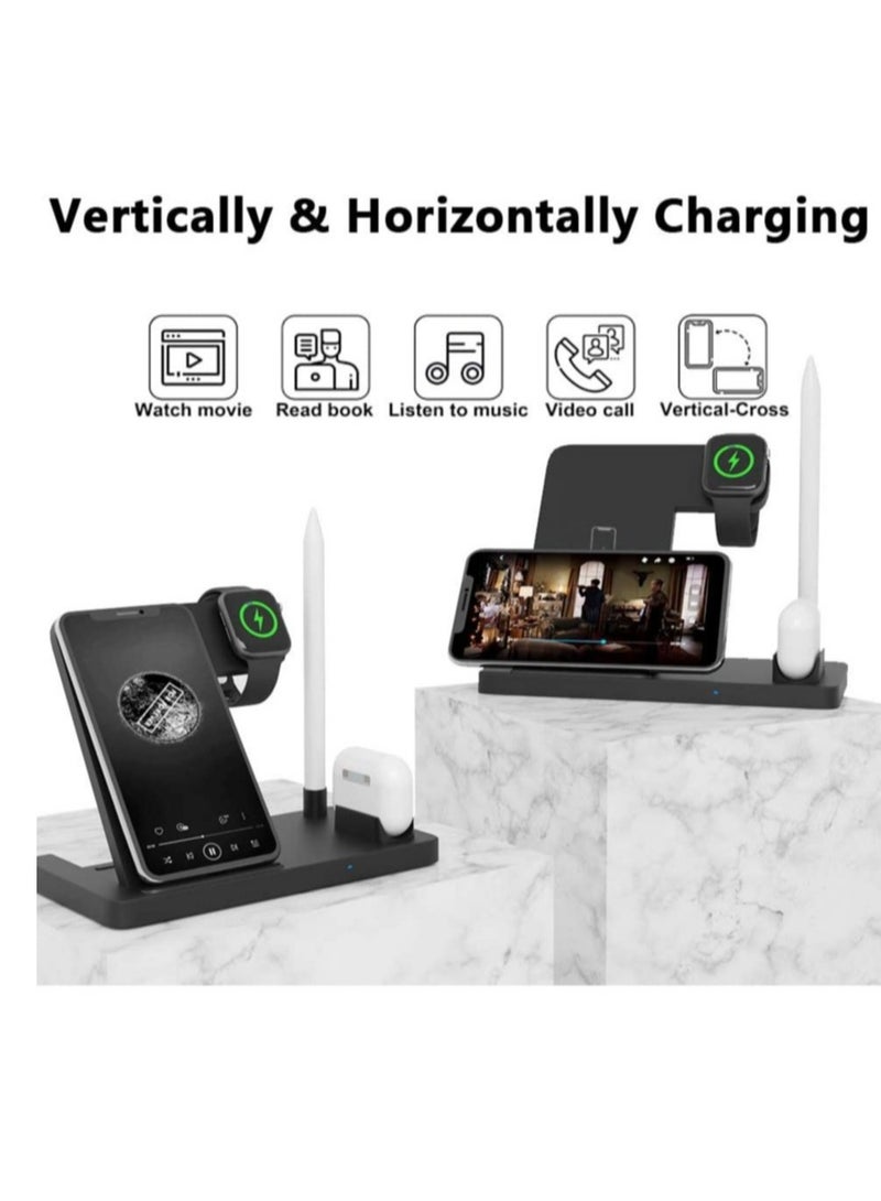 4 in 1 Wireless Charging Station with Adapter for AirPods/Apple Watch Series/Apple Pencil/Apple iPhone/Samsung - Image 2