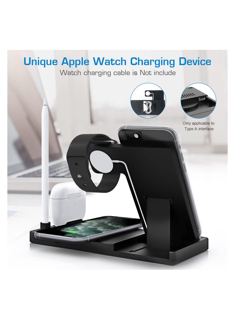 4 in 1 Wireless Charging Station with Adapter for AirPods/Apple Watch Series/Apple Pencil/Apple iPhone/Samsung - Image 4