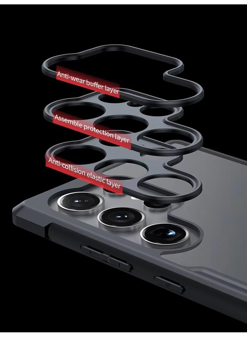 Case Up Case For Samsung Galaxy S25 Ultra Crystal Clear Tactical Back Cover Case With 360 Degree Protection, Shockproof Bumper Protective Phone Cover, Anti-Scratch Hard PC Back (Clear) - Image 4