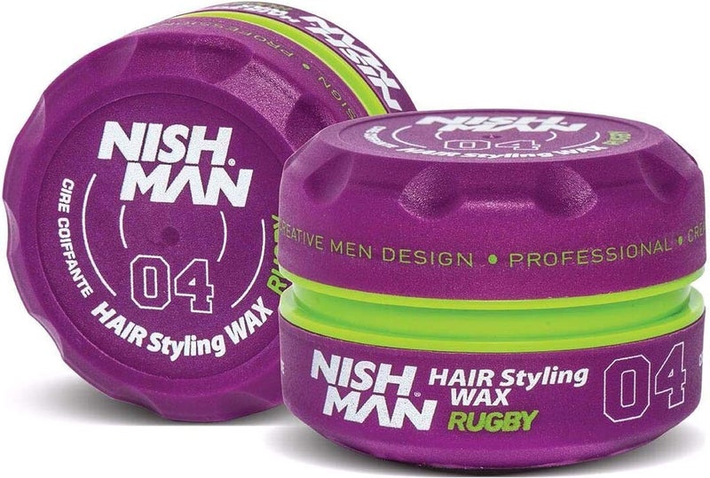 NISHMAN Nish Man Hair Styling Gel, Hair Wax for Men, 150 ml | Edge Control | Ultra High Strong Hold | Hair Clay Aqua Wax | Wax Stick Hair | Men's Hair Gel (04 Rugby) - Image 1