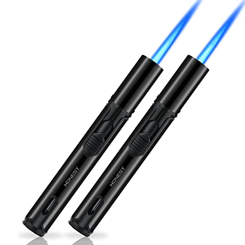PROMISE Torch Lighters, Butane Lighters Refillable Single Jet Flame for Candle Grill BBQ Camping (Black&Black) - Image 1