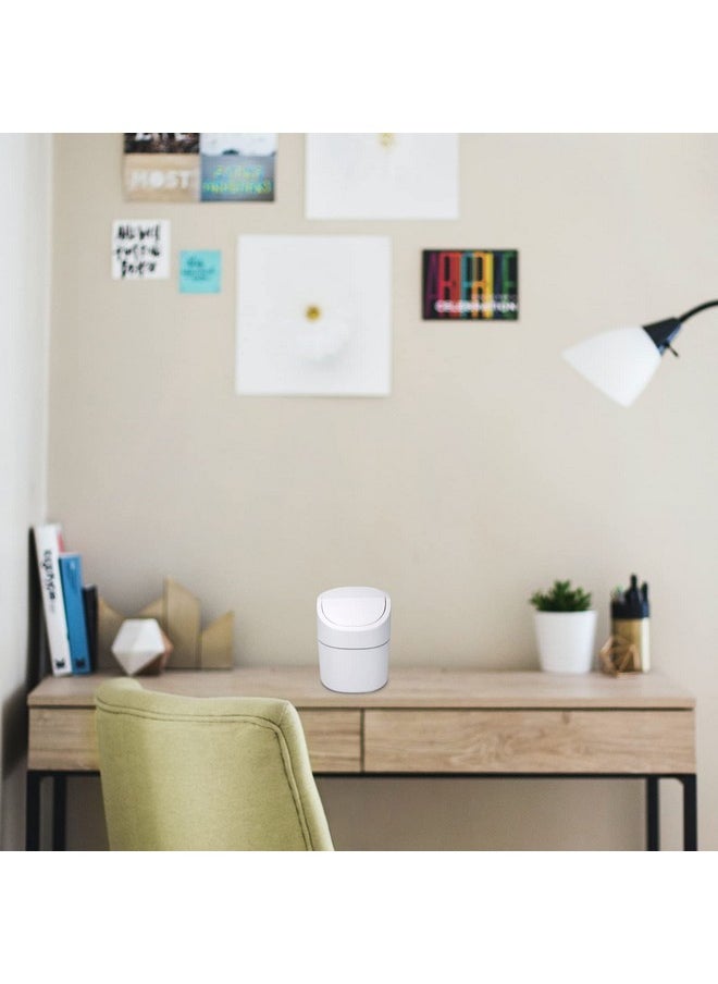 Business King Mini Desk Trash Can with Lid with Trash Bags 180 Pcs Swing-Lid Tiny Countertop Garbage Bin Small Table Top Plastic Covered Waste Basket  - Image 5