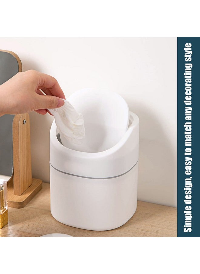 Business King Mini Desk Trash Can with Lid with Trash Bags 180 Pcs Swing-Lid Tiny Countertop Garbage Bin Small Table Top Plastic Covered Waste Basket  - Image 3